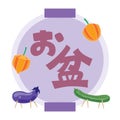 Illustration type for Obon Festival with Japanese lettering.